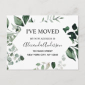 Carte Postale Budget Moving Announcement Eucalyptus Greenery (Devant)