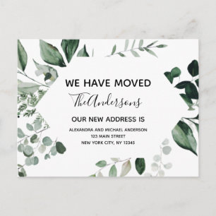Carte Postale Budget Moving Announcement Eucalyptus Greenery