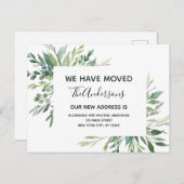 Carte Postale Budget Moving Announcement Eucalyptus Greenery (Devant / Derrière)