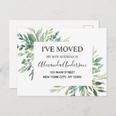 Carte Postale Budget Moving Announcement Eucalyptus Greenery (Devant / Derrière)