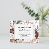 Carte Postale Budget Moving Faire-part Boho Mauve Floral (Debout devant)