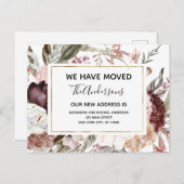 Carte Postale Budget Moving Faire-part Boho Mauve Floral (Devant / Derrière)