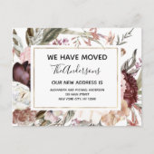 Carte Postale Budget Moving Faire-part Boho Mauve Floral (Devant)