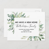 Carte Postale Budget Moving Faire-part Eucalyptus Green Pos (Devant / Derrière)