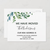 Carte Postale Budget Moving Faire-part Printemps vert (Devant / Derrière)