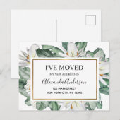 Carte Postale Budget Moving Faire-part Tropical Floral Postcar (Devant / Derrière)