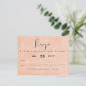 Carte Postale BUDGET Orange Yellow Script Mariage (Debout devant)