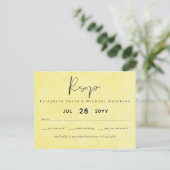 Carte Postale BUDGET Orange Yellow Script Mariage (Debout devant)