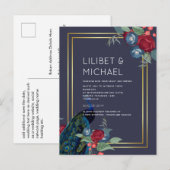 Carte Postale BUDGET Peacock Bleu Bourgogne Mariage de automne d (Devant / Derrière)