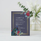 Carte Postale BUDGET Peacock Bleu Bourgogne Mariage de automne d (Debout devant)