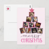 Carte Postale Budget Photo Joyeux Noël rose (Devant / Derrière)