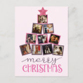 Carte Postale Budget Photo Joyeux Noël rose (Devant)