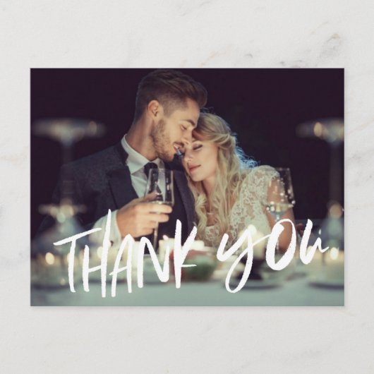 Carte Postale Budget Photo Moderne Merci Mariage (Devant)