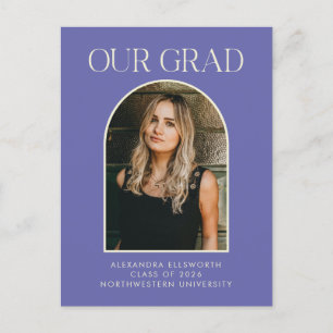 Carte Postale Budget Photo moderne Purple Arch Graduation 