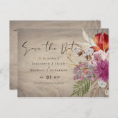 Carte Postale BUDGET Plum Cinnamon Mariage Automne Florales (Devant / Derrière)