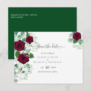 Carte Postale BUDGET Roses rouges de Bourgogne Gypsophile MARIAG