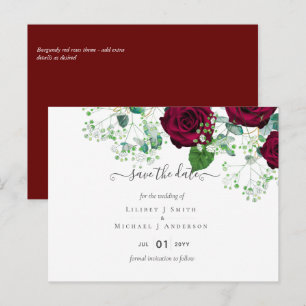 Carte Postale BUDGET Roses rouges de Bourgogne Gypsophile MARIAG