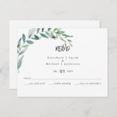 Carte postale budget RSVP Feuille classique en oli (Devant / Derrière)