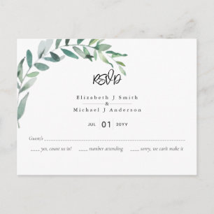 Carte postale budget RSVP Feuille classique en oli