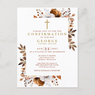 Carte Postale Budget Rustic Automne Botanique Confirmation Invit