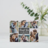 Carte Postale Budget Rustic Photo Collage Mariage Merci (Debout devant)