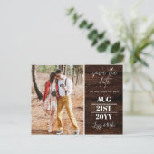 Carte Postale BUDGET Rustic PHOTO Mariage Enregistrer la date (Debout devant)