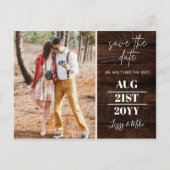 Carte Postale BUDGET Rustic PHOTO Mariage Enregistrer la date (Devant)