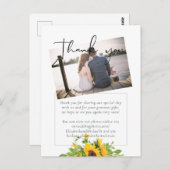 Carte Postale Budget Rustique Tournesols Mariage Sud (Devant / Derrière)