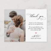 Carte Postale Budget Script Calligraphie Mariage photo Merci (Devant)
