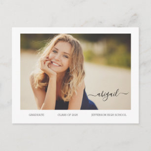 Carte Postale BUDGET Senior Modern Photo Grad Faire-part