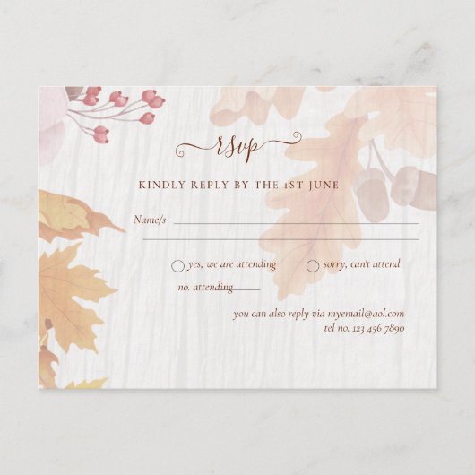 Carte Postale BUDGET Tout en 1 Feuilles automnales Terracotta Ma (Devant)