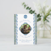 Carte Postale Budget Turquoise Blue Celtic Dragon Mariage (Debout devant)