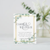 Carte Postale BUDGET Vert Faire-part de mariage QR CODE RQR RSVP (Debout devant)