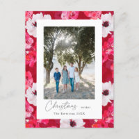 Budget voeux de Noël Boho aquarelle anémones