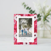 Carte Postale Budget voeux de Noël Boho aquarelle anémones (Debout devant)