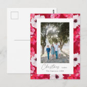 Carte Postale Budget voeux de Noël Boho aquarelle anémones (Devant / Derrière)