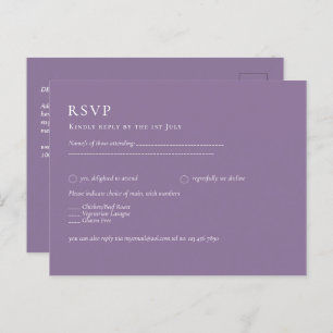 Carte Postale Budget Wisteria Purple Mariage Simple Monochrom