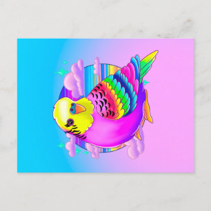 Carte postale Budgie Neon