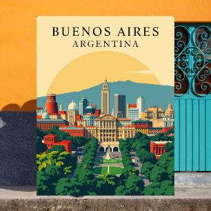 Carte Postale Buenos Aires, Argentine Art de Voyage Rétro