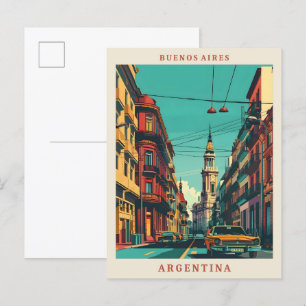Carte Postale Buenos Aires Argentine Élégant Vintage voyage