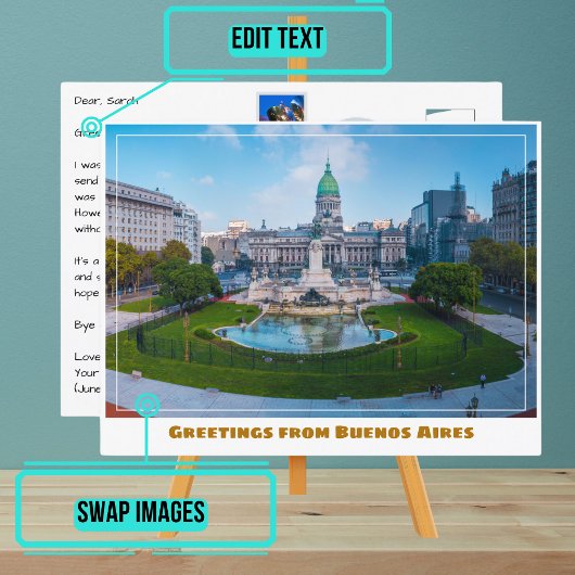 Carte Postale Buenos Aires Argentine Panorama