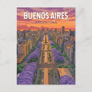 Carte Postale Buenos Aires Argentine Voyage Art Vintage