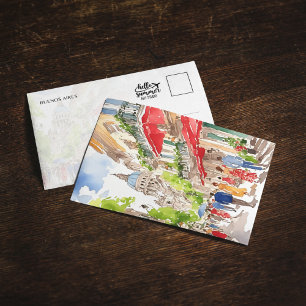 Carte postale Buenos Aires Argentine Watercolor