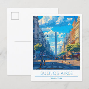 Carte Postale Buenos Aires City Argentine Travel