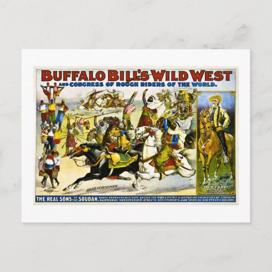 Carte Postale Buffalo Bill 1899 - Chevaliers arabes (Devant)