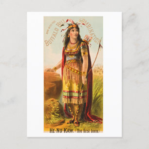 Carte Postale Buffalo Bill Handsomest Indian Maiden 1880