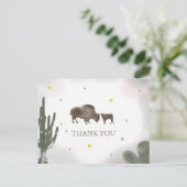 Carte Postale Buffalo Bison Desert Cactus Baby shower Merci (Debout devant)