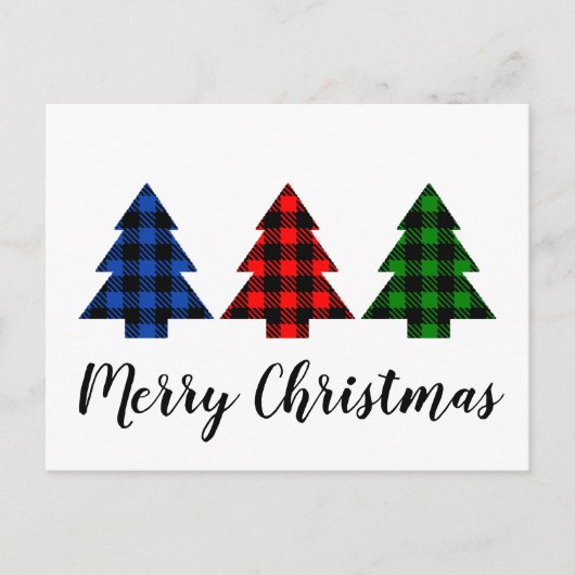 Carte Postale Buffalo branché Plaid Christmas Trees (Devant)