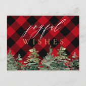 Carte Postale Buffalo Cabine rustique Vérifier Noël Joyeux (Devant)