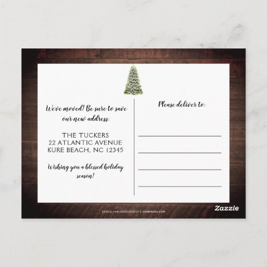 Carte Postale Buffalo de sapin de Noël Plaid Rustique Nouvelle m (Dos)